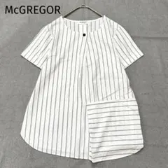 【マックレガー】ブラウス　M　コットン　ストライプ柄　爽やか　切り替え　涼しげのサムネイル