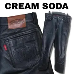 【希少】CREAM SODA クリームソーダ レザーパンツ ブラック L クリームソーダレザーパンツCREAM SODA - メルカリ