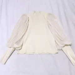 プリーツチュール　パフスリーブ　トップスのサムネイル