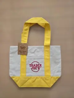 【新品タグ付】TRADER JOE'S ミニキャンバストートバッグ 黄色トレジョ