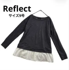 リフレクト　Reflect トップス　カットソー　素材切替　グレー　白　9号のサムネイル