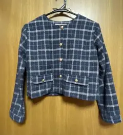 ZARA ネイビー系ツイードジャケット 12-13歳