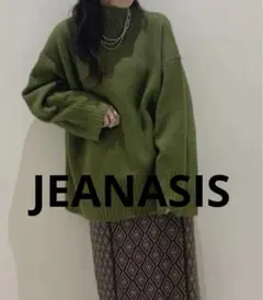 JEANASIS 5Gフトリブシームレスハイネックプルオーバーニット