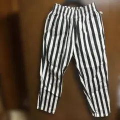Cockman 白黒ストライプ ワークパンツ