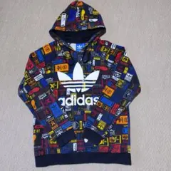 adidas　オリジナルス　パーカー　総柄　トレフォイル　Lサイズ