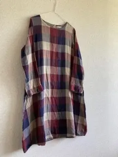 SM2 チェック柄 コットン五分袖チュニック