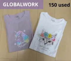 【古着】 150 GLOBALWORK グローバルワーク Tシャツ ユニコーン猫