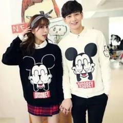 カップル 秋冬 棉新作 ディズニー長袖Tシャツペアルック カップル 春夏／秋冬