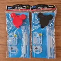 新品未使用　Disney ミッキー ペットボトルキャップ＆ストロー 2個セットのサムネイル