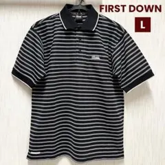 ファーストダウン　FIRST DOWN　ポロシャツ　給水速乾　半袖　ブラックのサムネイル
