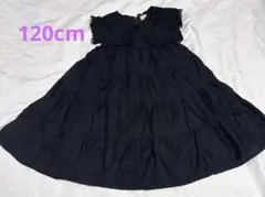 プティマイン ハート刺繍 襟付き ティアードワンピース【120】