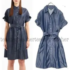 美品◆Rene ルネ 雑誌掲載 デニムワンピース 襟付きティアード38 L-XL 美品◇Rene ルネ 雑誌掲載 デニムワンピース 襟付きティアード38 L-XL