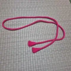 房付き帯締め 鮮やかなピンク