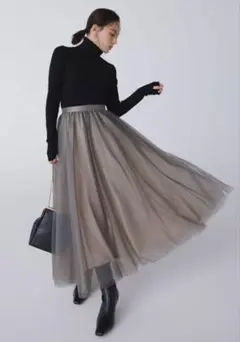 ánuans シアーボリュームチュールスカート グレー Mサイズ