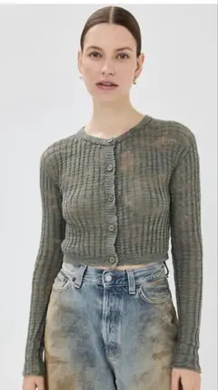 Acne Studious 新品タグ付リネンシアークロップドカーディガンのサムネイル