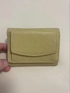 【新品】LASIEM三つ折りミニ財布 クリームイエロー