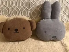 2点セット　コーデュロイ　ミッフィー　ボリス　ミッフィー　クッション　ブルーナ