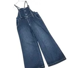 【極美品】デニムサロペット(L)オーバーオール ワイドパンツ 綿100%