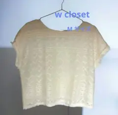 Wcloset ダブルクローゼット オフホワイト レース トップス カットソー