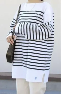 ORCIVAL/オーシバル　ラッセルボーダービッグシルエット　サイズ8