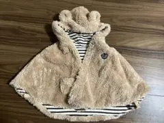 【美品】 ブランシェス くま耳 ケープ ポンチョ