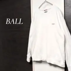 BALL パイルトレーナー ワッペンロゴ 刺繍 クルーネック