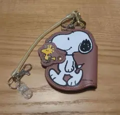 スヌーピーキーケース☆コイルストラップ付き