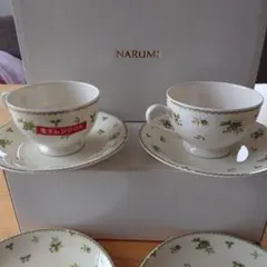 NARUMI ナルミ カップ&ソーサーセット デザート皿二枚付