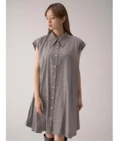 Sustainableノースリ Aライン シャツワンピース