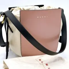 MARNI マルニ ガセット ショルダーバッグ 巾着 本革 肩掛け ゴールド金具のサムネイル
