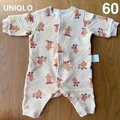 UNIQLO ユニクロ　キルトカバーオール　長袖　くま　ベージュ　60