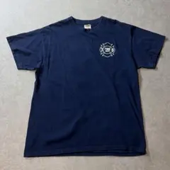 フルーツオブザルーム FIRE DEPT. プリント Tシャツ ネイビー
