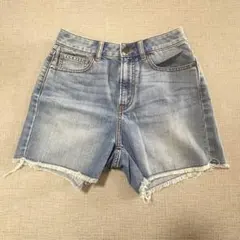 GU ジーユー(M)ライトブルーデニム ショートパンツ