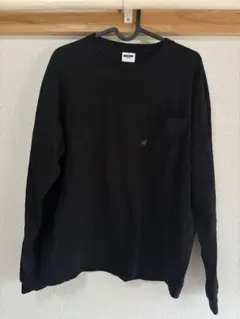 ブラック 長袖カットソー ポケット付き