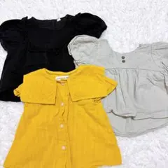 女の子 夏服 80 フリル ブラウス トップス 3点セット