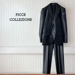 ドン小西 フィッチェコレツィオーネ パンツスーツセット ブライトウール 光沢 黒