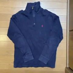 ポロ ラルフローレン メンズ ハーフジップ スウェット 90s ネイビー　S