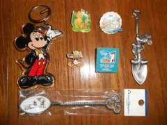 ディズニーランド＆シー　キーホルダー／スプーン２点／ピンバッチ４点