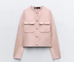 【ぴっ様専用】　ZARA ノーカラージャケット　スエード調