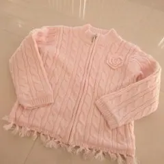 GAP　キッズ　ガールズ　ピンク 　ケーブルニット　 カーディガン　100センチ