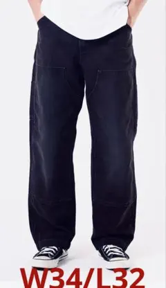 Levi's 568™ ルーズストレート ダブルニー ブラック　W34 ⑦
