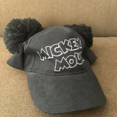 ミッキーマウス ポンポンキャップ 黒