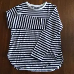 ネイビーとホワイトのストライプ長袖Tシャツ