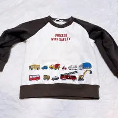 スラップスリップ　トレーナー 120 働く車　裏起毛　子供服　長袖