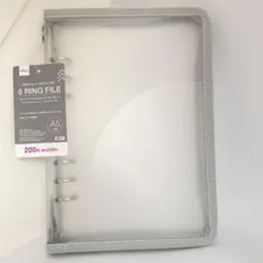 ダイソー A5 6リングバインダー グレー シール帳 推し活