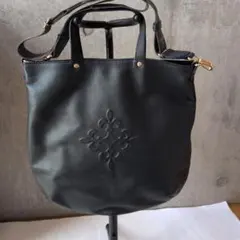 russet　ラシット　エンボスモノグラム　スリムトートバック　レザー　ネイビー