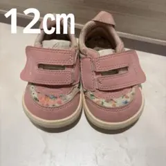 ifme CALIN 水彩花柄ワンベルトスニーカー ピンク12cm