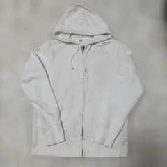 UNIQLO ホワイト フルジップフーディ　パーカー