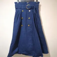 ダズリン dazzlin ダブルボタンフレアスカートデニム風