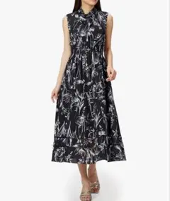 フレイアイディー ドレープネックシャーリングプリントワンピース 0サイズ